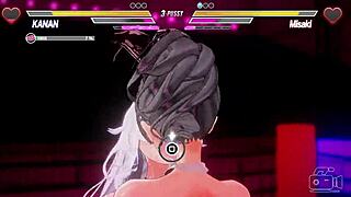 Exciting lesbian battle game with intense action and strategic moves in a competitive setting.