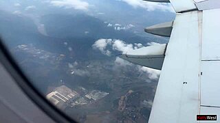 Beautiful Brunette JERKS OFF In Public Toilet!