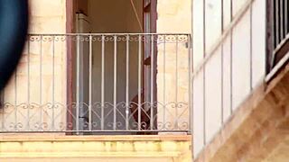 Hey, a neighbor spied on me and blackmailed me to upload this! 😳