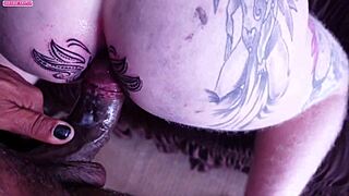 Wife's Anal Tattoo Leads to Rough Fucking