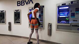 Latina Teen Transsexual Flashes Perfect Body And Dick On Cablebus