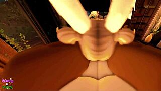 Candy wears her cosplay bunny outfit in the video