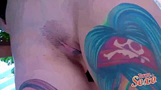 Frotinha and friend enjoy the delicious colored haired skinny slut who likes two cocks