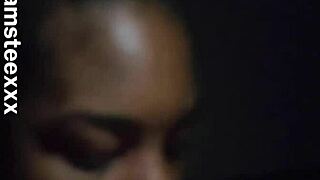 She snuck upstairs for a quick blowjob with his big black cock during the family BBQ.