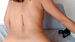 selene plays and gets horny, then masturbates her petite latina body with tattoos