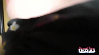 skinny tattooed coed pixie deepthroats a huge cock and swallows cum