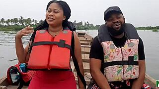 Sex across the river with a passionate babe