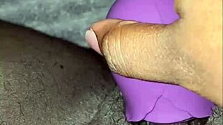 Ebony bbw plays with her pussy using toys and squirts hard during homemade masturbation session