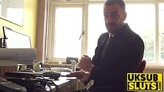 Busty sub milf's ass wrecked before cum tasting