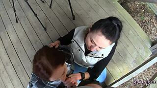 pov backstage, we sipped together on vacation, outdoor double fun