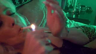 Alien inflatable encounter with solo masturbation by mature blonde