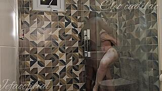 Cleo Cadillac Gets Fucked By Big Cock In Bathroom Interracial