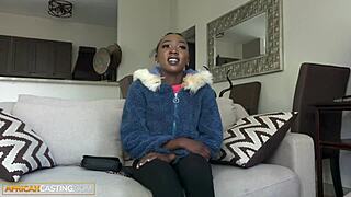 Hey, check out this big black ass teen riding the producer's cock at the audition!