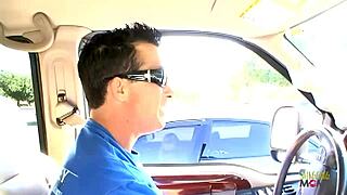 hot blondie with big tits sucks and jumps on a girthy cock