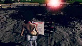 Want To Play With Ebony Redhead's Big Tits In Rest Area?