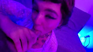cute alt teen fucks lucky guy and swallows his cum