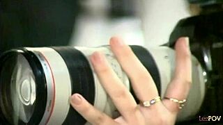 car shoot turns into interracial lesbian fingering adventure with brunette and small tits