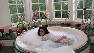 feeling intense pleasure fucking his milf masseuse in the jacuzzi.