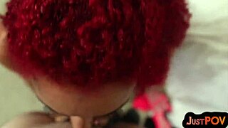 I watch this pierced and inked redhead suck and ride my cock in POV, talking dirty all the way