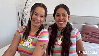 two colombian beauties swallow torbe's cum
