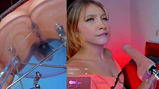 this colombian babe loves the machine sucking her small tits while vibrator makes her pussy cum 😍