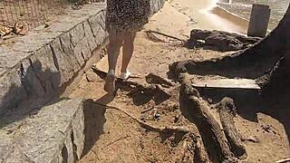 i saw a young girl flashing her pussy on the beach