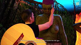 brunette plays sexy game in being a dik route