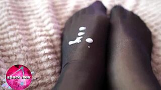 Babe In Stockings Masturbates Pussy And Cums On Feet - Hot Solo With Camera Tattoo Brunette Natural Tits Sexy Tits.