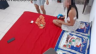 Brunette babes prepare for homemade porn scene in Spanish