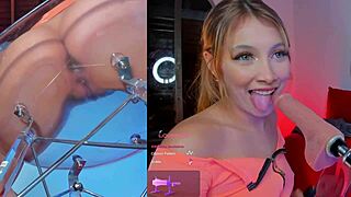 this colombian babe loves the machine sucking her small tits while vibrator makes her pussy cum 😍