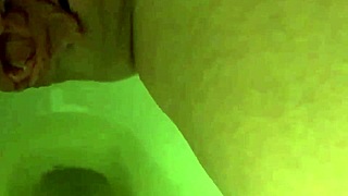 Just caught my pretty pierced pussy peeing in the bathroom, such a goddess moment.