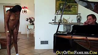 Real Stepsis Gets Jizz in Her Mouth from Big Ebony Cock