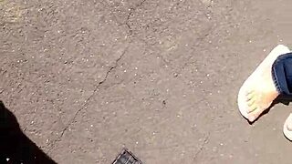 Neighbor grandma's feet in the fifth video