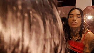 Stepdaughter addicted to anal sex with muscular stepdad, featuring gaping and blowjob