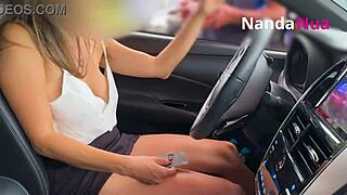 Look At This Naughty Wife Flashing Tits At The Gas Station!