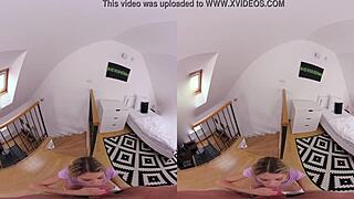 Blonde Czech Gives Blowjob Doggystyle