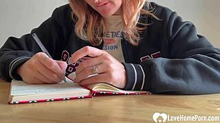 Naughty teacher in skirt dominates and teases me