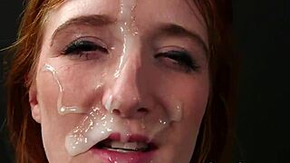 Horny Doll Swallows Facial Jism