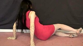 i left my pink front zipper minidress on the floor with face mask, oops