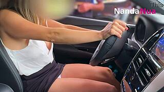 Look At This Naughty Wife Flashing Tits At The Gas Station!