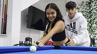 i am brunette latina girl fucked in pool hall by older stepbrother.