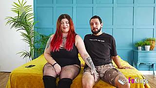 Couples Today: Hot BBW Redhead Leia Introduces Boyfriend Before Rough Bang