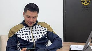 pornstar surprised during secret work, leading to cum swapping humiliation