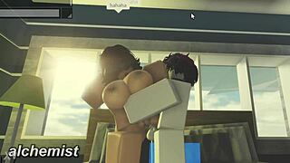 Riding Monster Cock in Condo Cumshot Scene