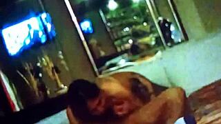 Ex Wife Of Cousin Gives Blowjob And Eats Balls In Motel