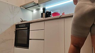 Pawg Prepares Food In Shorts.