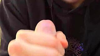 skinny milf wife smokes and gives blowjob, swallowing cum in mouth