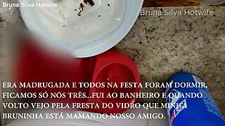 Bruna Silva Hotwife After Party at Cuckold's Friend's House, Eats Cum and Gets Creampied