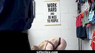 Big Ass Thief Emma Starletto Handcuffed, Spanked Hard by Officer’s Massive Cock at Liftersex