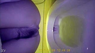 Asian teen pees hidden in toilet